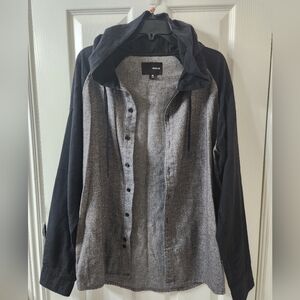 Hurley Black and Gray Casual Button Down Shirt